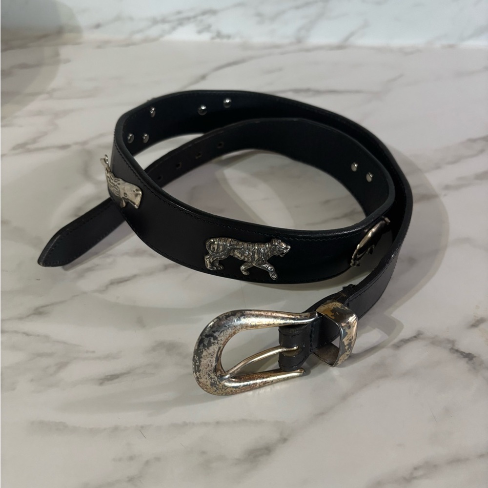 Honest Black Belt with Silver Buckle